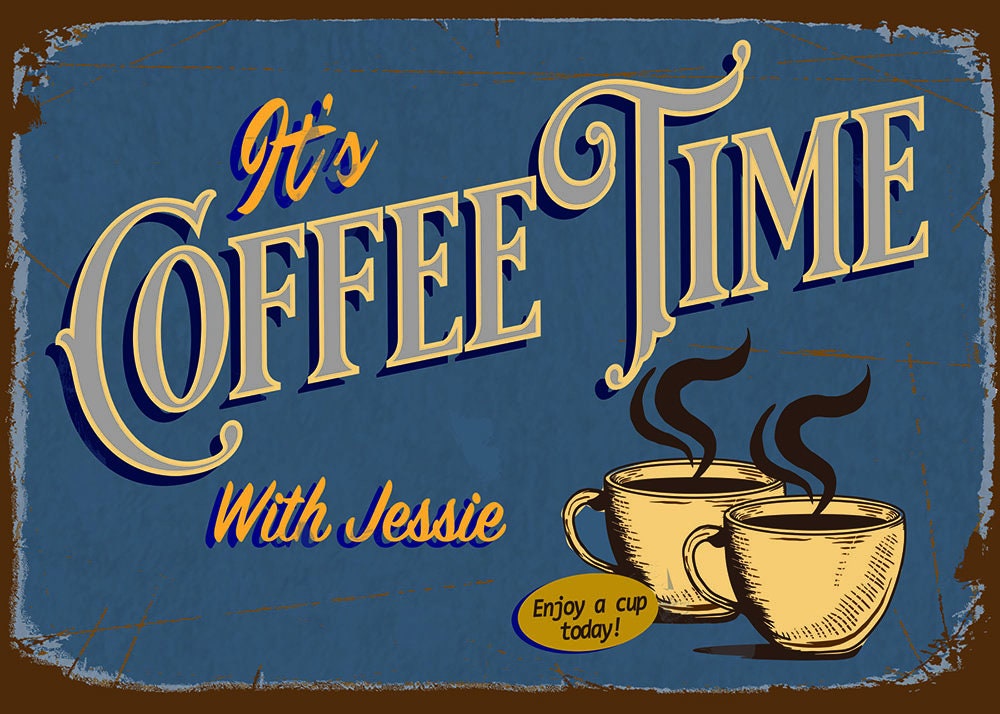 Coffee Sign Vintage Style Retro Metal Kitchen Sign for Home Decor ...